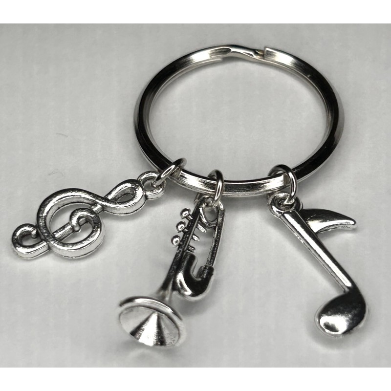 Woodstar Saxophone Guitar Horn Keychain Musical Instrument Brass Band Music