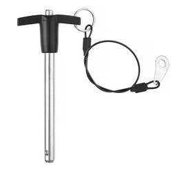 T Handle Quick Release Pin 5/16 Inch Diameter, Stainless Steel Ball Locking Pin with Push Button Lanyard Cable Usable Length 2.36" for Gym Club