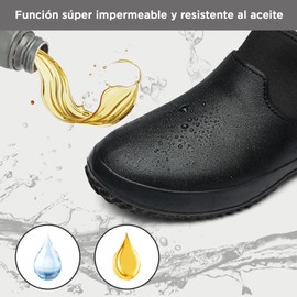LUNA PARK Zapato para Chef Hombre o Mujer, Zapatos de Cocina Antiderrapante, Zapatos de Trabajo de Cocina para Restaurantes (Negro, Adulto, 29.0 cm, Medición, Sistema Tallas Calzado JP)