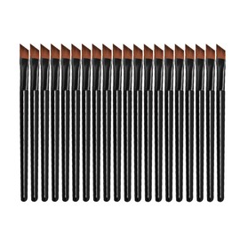 Neuorge 20pcs Disposable Eyebrow Brushes, Portable Angled Eye Brow Brush, Eye Shadow Applicator Sticks Eye Makeup Brushes, Black