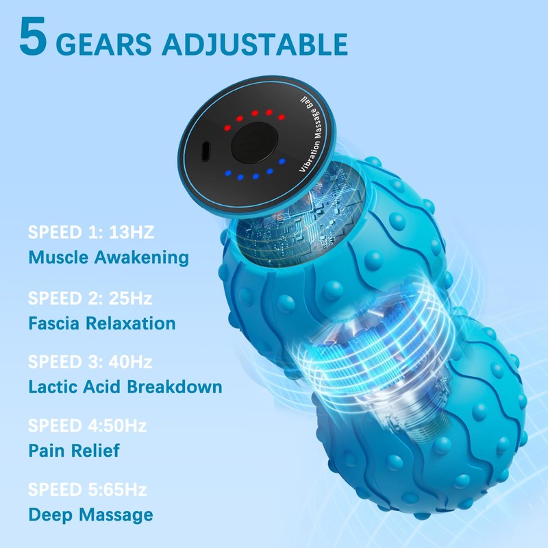 Peanut Massage Ball, Multifunction Vibrating Massage Ball with Five Gears