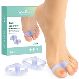 Welnove Pack of 12 Bunion Corrector, Toe Separators with 2 Loops, Big Toe Spacer Suitable for Bunion and Overlap Toe (Purple)