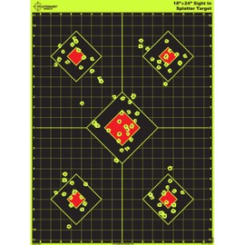 Splatterburst Targets - 18 x 24 inch - Sight in Splatter Target - Easily See Your Shots Burst Bright Fluorescent Yellow Upon Impact - Made in USA (25 Pack)