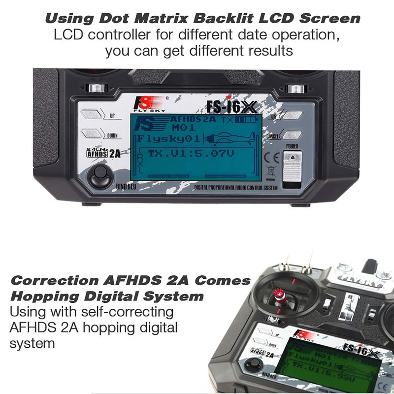 Goolsky FS-i6X RC Transmitter 2.4GHz 10CH AFHDS 2A with FS-iA10B