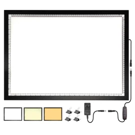 WELZK 10000+ LUX High Bright Light Pad A2, 3 Colors Light Board with UL Adapter. 10 Levels/Stepless Dimming for Diamond Painting, Tracing, Drawing, Sketching etc