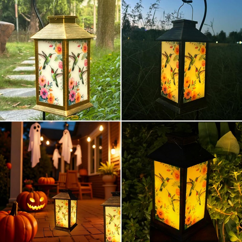 Solar Lantern Solar Outdoor Decorative Lights Unique Hummingbird Waterproof Hanging