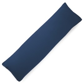 PinkZebra Organic Muslin Side Sleeper Pillow Cover 40 x 120 cm for Children & Adults, Soft Pillowcase GOTS Certification, Made in EU, Cushion Cover, Dark Navy Blue