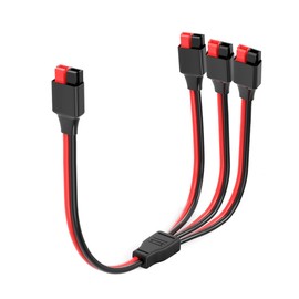 ELFCULB Anderson Splitter Cable,12AWG 1 to 3 Solar Charging Splitter Cable for Solar Generator Power Station(1FT)