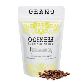 Café en Grano Descafeinado OCIXEM 454 gr | Café Mexicano de Altura con Proceso Descafeinado Natural | Ideal para Cafetera, Prensa Francesa y Percoladora | Calidad Garantizada | OCIXEM