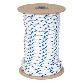 Double Braid Rope with Pyrene Blue Stitching, 32.8 ft (10 m) Roll, Thickness: 0.3 inches (8 mm), Bobbin Roll