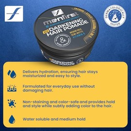MENFIRST Darkening Hair Pomade, Medium Hold Styling Paste And Sculpting Wax, Matte Finish, Instantly Darkens Grey And White Hair While Nourishing And Protecting
