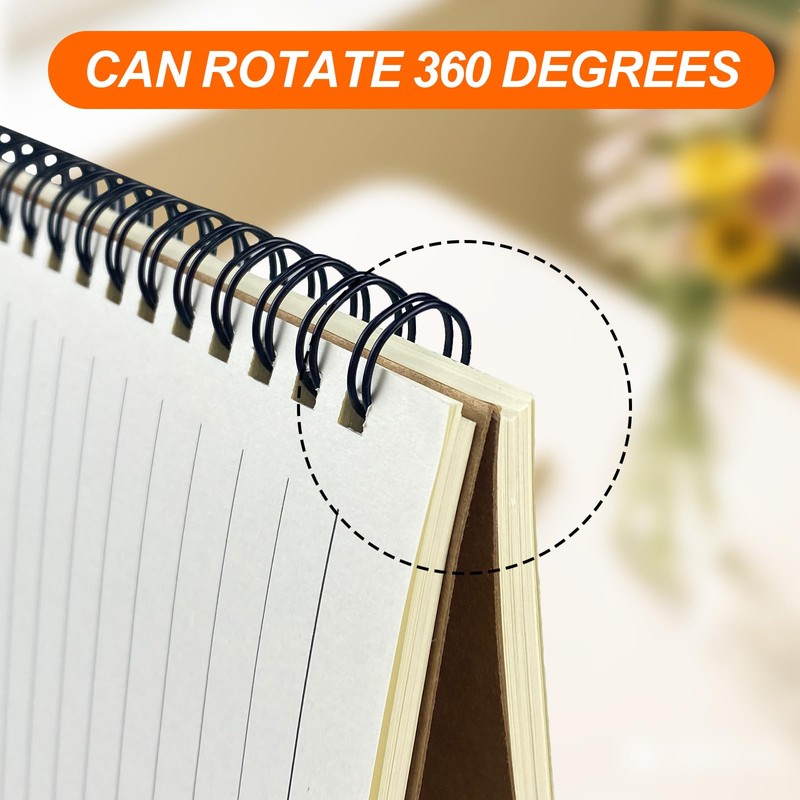 TAOBWN 2 Pack A4 Lined Notebook 120 Pages/60 Sheets Wirebound