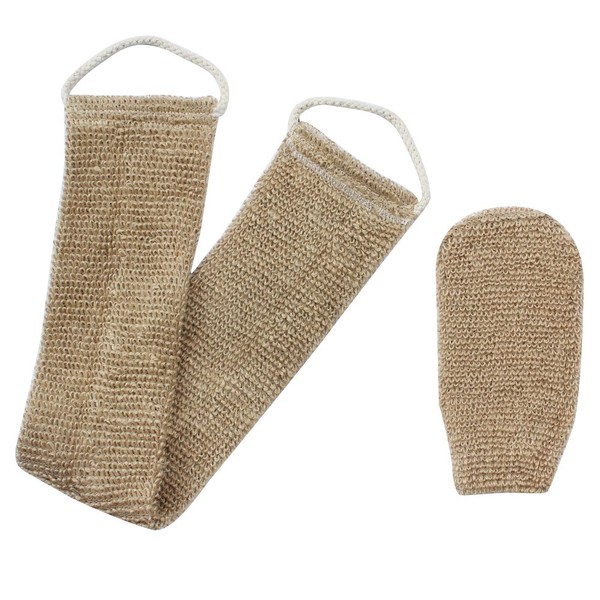 Homgaty Hanf Rückseite Scrubber Körper Bürste Scrubber Natural Exfoliating mit