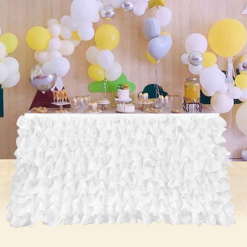 Elegant Comfortable Dessert Table Skirt Cloth Decor for Wedding Party