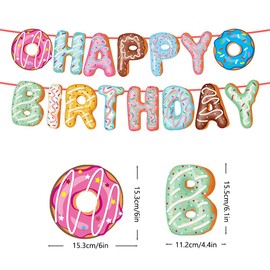 Donut-Themen-Geburtstagsparty-Dekoration, Donut-Banner, Donut-Kuchenaufsatz und Donut-Cupcake-Topper für Donut-Liebhaber, Geburtstagsparty