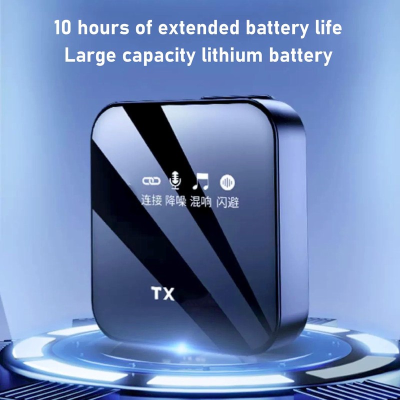 Cordless Lavalier Microphone, 80 Meter Range, 18 Hours Runtime, 3.5mm