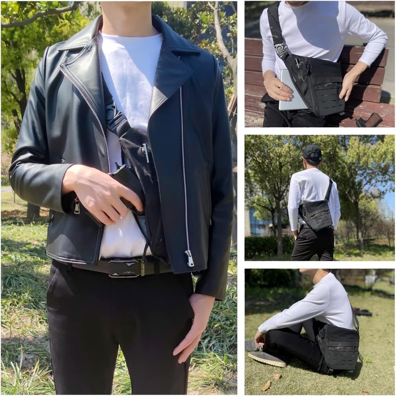 Concealed Carry Sling Bag for Men, Chest Holster Bag of