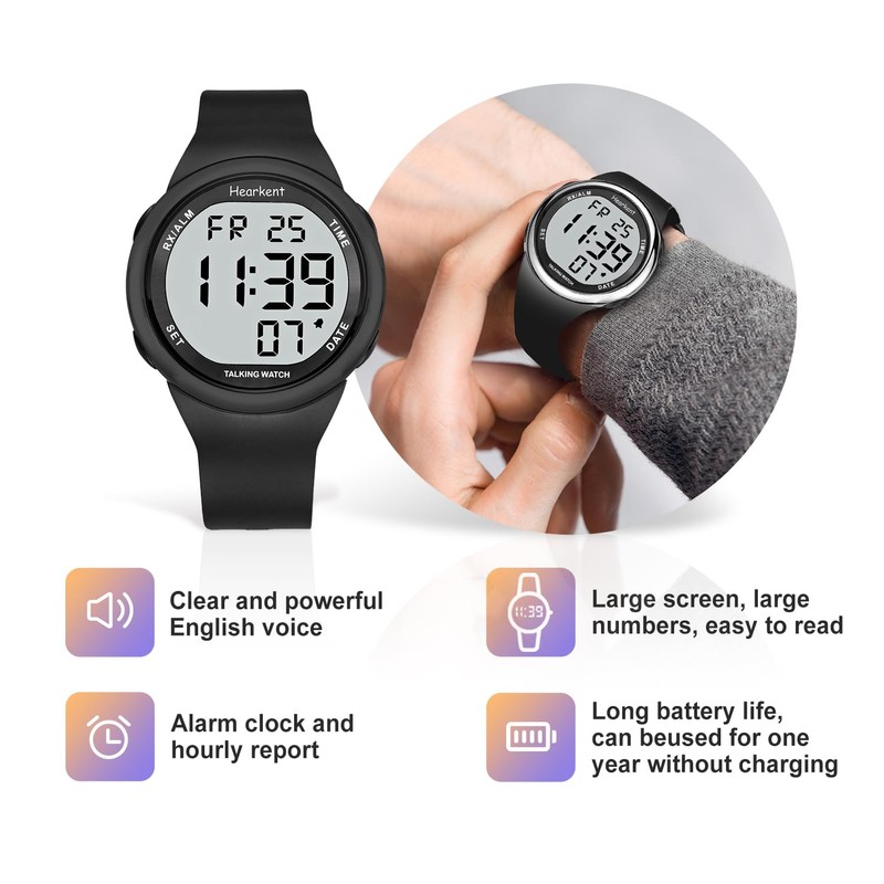 Hearkent Talking Watch for Elderly, Large Digits Watch Easy to