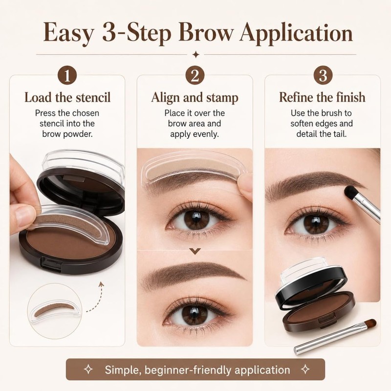 Sello para Cejas a Prueba de Agua,Kit Dos (3Pcs)