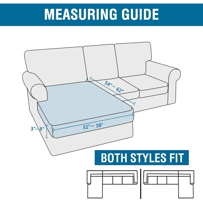 H.VERSAILTEX Sectional Couch Covers 1 Piece Chaise Slipcover L Shape