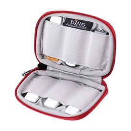 KING OF FLASH USB Flash Drive Case with Premium Quality Padded Protection for Up to 6 Flash/Key Drives, Flash Drive Case Organizer (Red)
