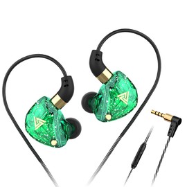 Yeabomy Qkz Sk8 in Ear Monitor Headphones, Wired Earbuds Stereo Bass, HiFi IEM Earphone, Wired Gaming Earbuds, Without Detachable Cables (with mic, Green)