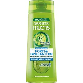 Garnier Fructis 2-in-1 Strengthening Shampoo for Normal Hair, for Strong and Radiant Hair, with Grapefruit Extract and Vitamin B6, Strong & Shiny, 250 ml