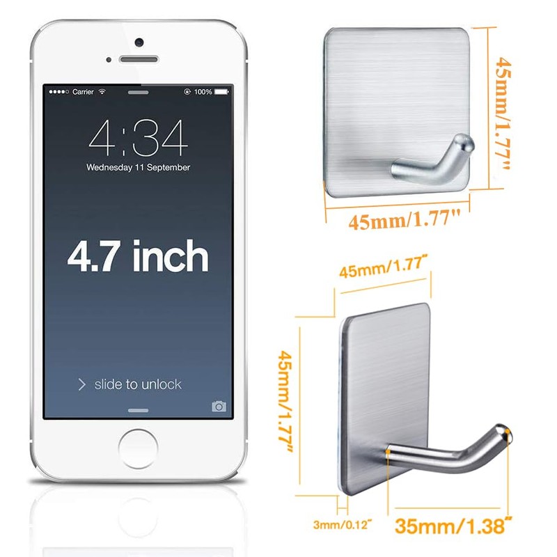 Heavy Duty Adhesive Towel Hooks Stick on Towel Hanger Wall