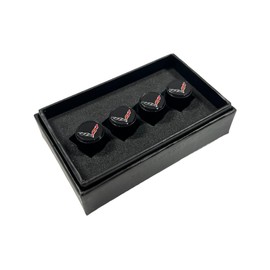 Eurosport Corvette C7 Logo Black Valve Stem Caps - Knurled