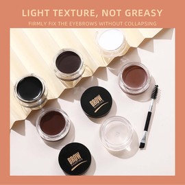 Waterproof Eyebrow Pomade Kit with Dual-Ended Brush - Smudgeproof & Long-Lasting 3D Brow Gel Soap (Dark Brown) | Quick-Dry Formula, Oil-Free & 12H Wear for Natural-Looking Defined Brows