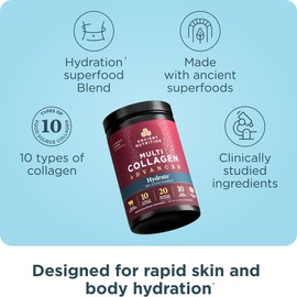 Ancient Nutrition Ancient Nutrition Advanced Multi Collagen Protein Powder Hydrate, Lemon Lime, 30 Servings