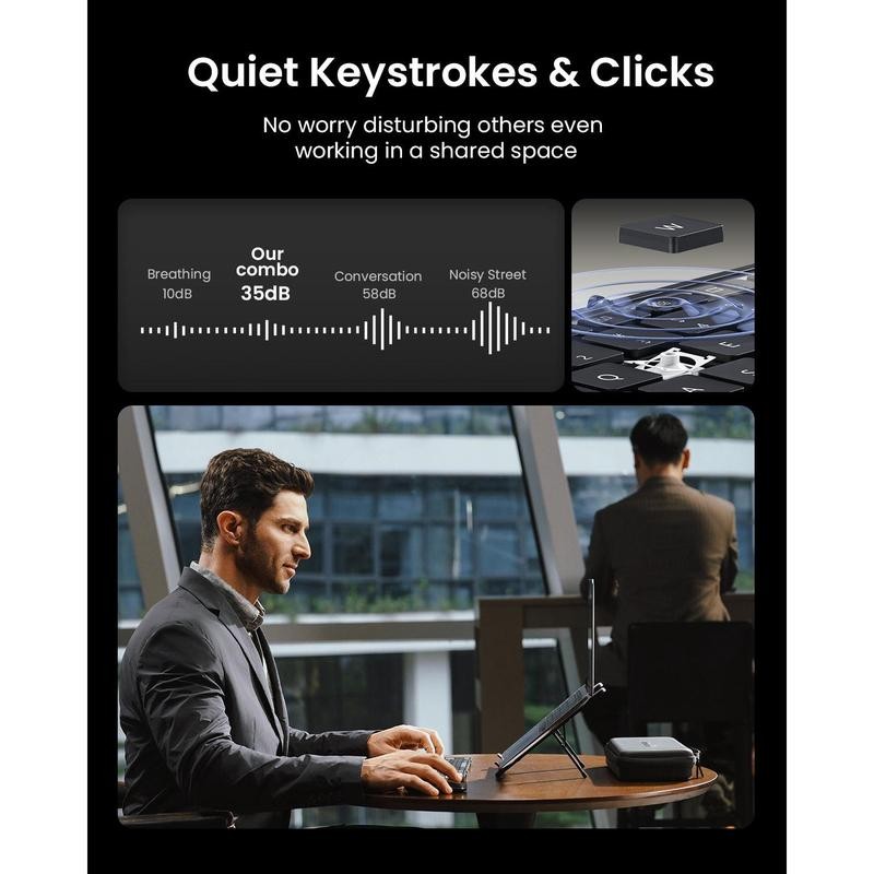 ProtoArc XKM01 CaseUp Foldable Keyboard Mouse Combo, Portable Bluetooth Keyboard