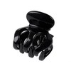 Glossy Black Ribbon Hair Claw for Updos Multi-prong Grip 8ea