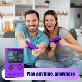 FIOPAZ Silicone Case for Trimui Brick Retro Handheld Game Console, Soft Skin Cover for Trimui Brick Accessories, Anti-Scratch Washable TrimuiBrick with Lanyard (Purple)