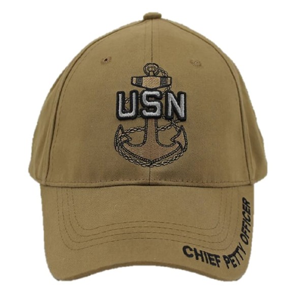 EAGLE CREST Chief Petty Officer U.S. Navy Anchor Coyote Brown Baseball Cap, One Size