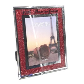 Wedding Anniversary 40th Ruby Crystal Border 5 x 7 Photo Frame Gift