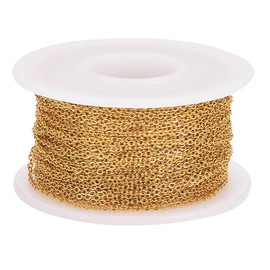 Pandahall 10 m Stainless Steel Cable Chains Coil Chain Twisted Cross Chain Golden for Jewellery Making