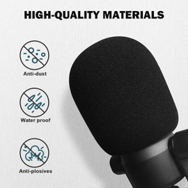 Boseen Pop Filter Foam Mic Cover Compatible with Rode PodMic NT1-A NT-USB NT2-A Procaster Podcaster Microphones Effectively Reduce Noise (2 Packs)