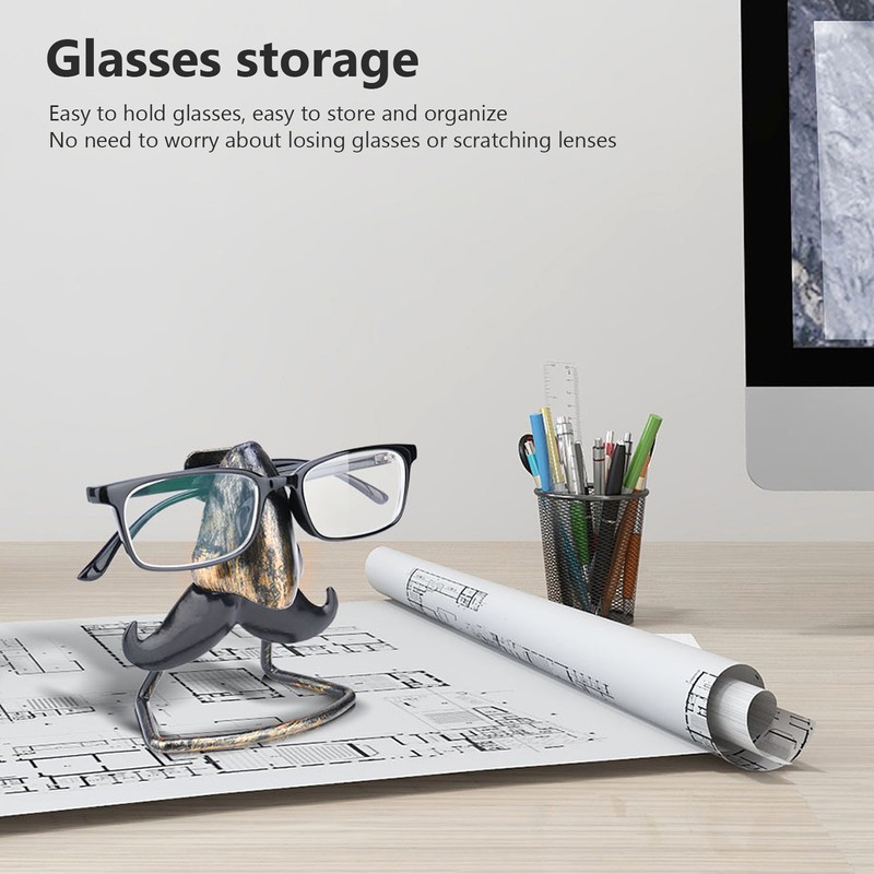 Nose Shaped Eyeglasses Holder Iron Nose and Mustache Shaped Eye