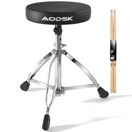 AODSK Drum Throne, Widened and Thickly Padded Adjustable Drum Stool, Height Adjustable Range: 16.34 in-20.67 in Suitable for Children, Adult Drummers(DP-27)
