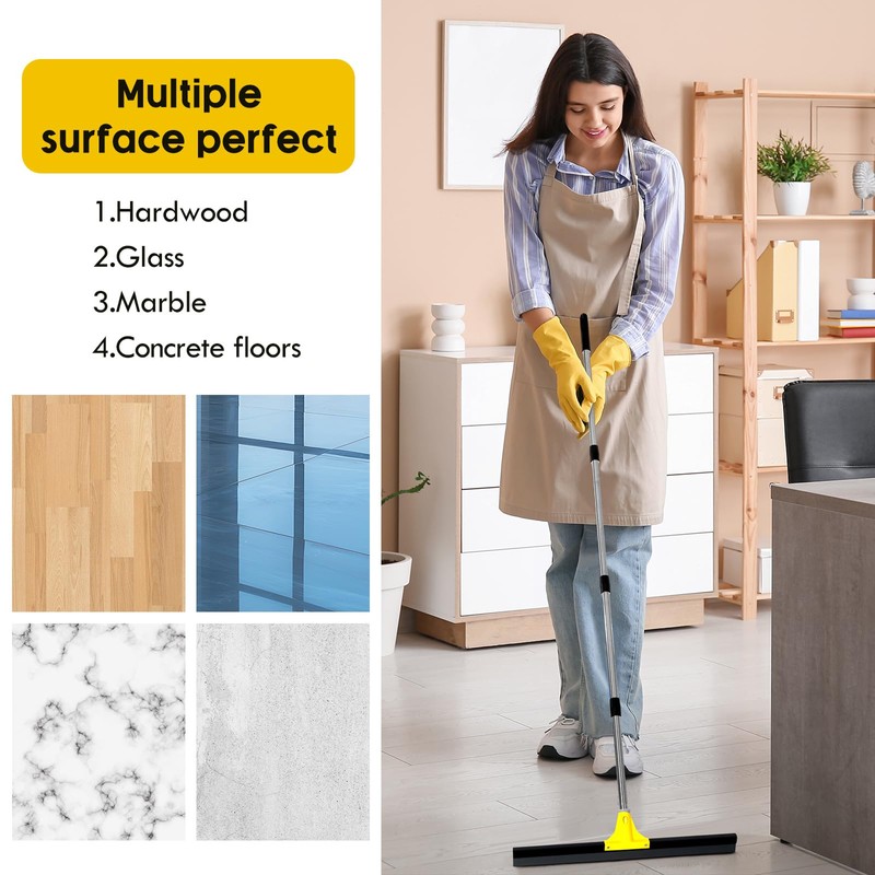 Leriton Floor Squeegee for Concrete and Tile Cleaning, 30'' Heavy