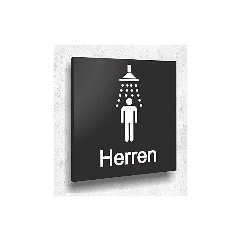 Door Sign Shower Men Sign Black Matt UV Print 12