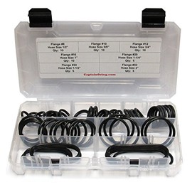 Captain O-Ring Flange Seal Hydraulic O-Ring Seal Kit (Buna 90 / BN90-55 Piece Kit)