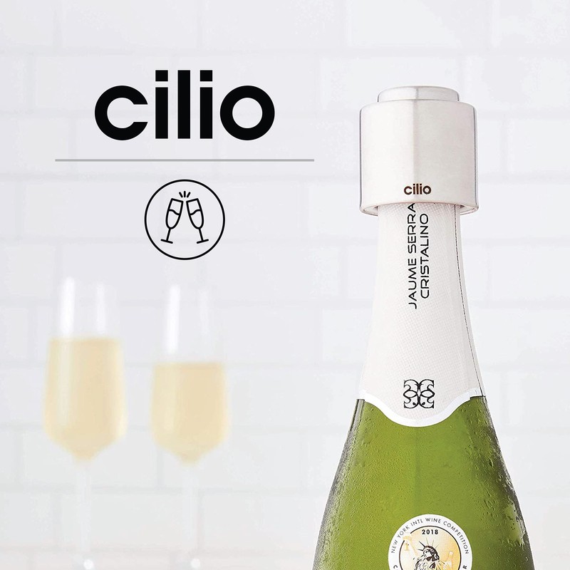 Cilio Stainless Steel Champagne Sealer, Bottle Stopper for Sealing Champagne