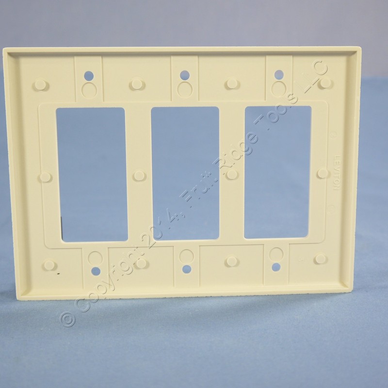 Leviton 3-Gang Decora/GFCI Device Wallplate, 80611-T, Light Almond
