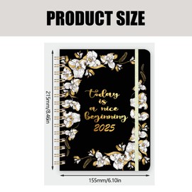 Peysaitr 2025 Diary, Diary 2025 Week to View,Week To View Full Year Planner from January 2025 to December 2025, Hard Cover, Twin-Wire Binding,Elastic Closure, 21.5 x 15.5 x 1.8 cm