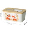 WAIT FLY Fox Ceramic Butter Dish with Bamboo Lid and