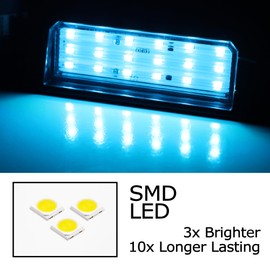 iJDMTOY Ice Blue Full LED License Plate Light Kit Compatible with Hyundai 2018-up Sonata Elantra, Kia 2017-up NIRO Cadenza K7, 18-up Rio, 21-up K5, 18-SMD Aqua LEDs & Can-Bus Error Free