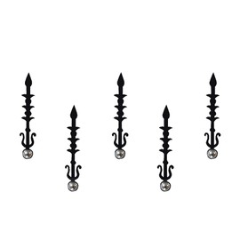 Comet Busters Long Black Bindi With Silver Dot (BIN733)