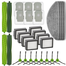 (30 Pack) Combo i5+ Replacement Parts Compatible with iRobot Roomba Combo i5, Combo j5, Combo j5+ Robot Vacuum Accessories, 4 Roller Brushes, 8 Side Brushes, 8 HEPA Filters, 6 Dust Bags, 4 Mop Pads